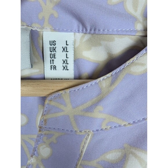 Denim & Company Floral Button Up Blouse Large - Picture 4 of 7